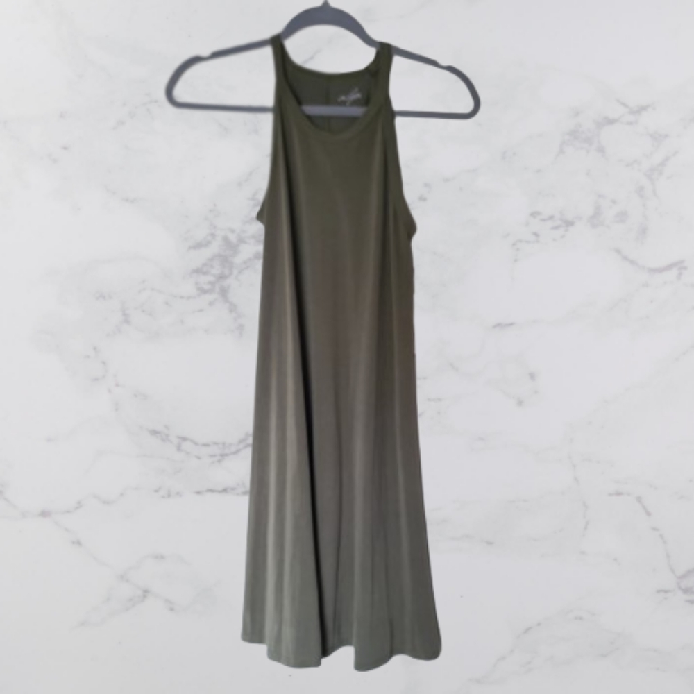 Alya at Francesca's Jersey Dress Olive Green Small NWT Made in U.S.A